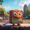 cute box in pixar animation, cartoon animation