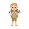 Cute Boy with Backpack, Scouting Elementary School Child Character in Uniform, Summer Holiday Activities Concept Cartoon