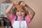 Cute boy baking ginger bread cookies