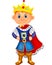 Cute boy cartoon with king costume