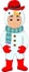 Cute boy cartoon with snowman costume