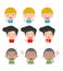 Cute boy faces showing different emotions,Set of children expressions on white background, Expression set of kids,vector