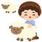 Cute Boy Farmer Farm Life Illustration Vector Clipart