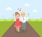 Cute Boy and Girl Walking on the Street and Eating Ice Cream, Friendship and Love Between Kids, Happy Valentine Day