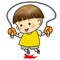 Cute boy jump with skipping rope