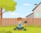 Cute Boy Playing with Hedgehogs on Green Lawn, Kid Interacting with Animal in Petting Zoo Cartoon Vector Illustration