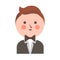 Cute boy in tuxedo and bowtie with round head