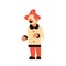 Cute boy wear clown scarecrow costume happy halloween concept party celebration isolated flat cartoon character isolated