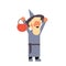 Cute boy wear wizard scarecrow costume happy halloween concept party celebration isolated flat cartoon character