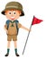 Cute boy wearing camping outfit