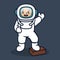 Cute boy with white astronaut costume mascot design