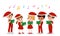 Cute boys and girls in Santa uniform perform Christmas carol. School choir clip art.