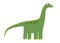 Cute brachiosaurus animal isolated on white background. Funny green dinosaur diplodocus