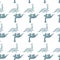 Cute brachiosaurus seamless pattern. Funny children dinosaur sketch