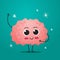 Cute brain character funny human internal organ mascot anatomy healthcare concept