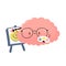 Cute brain organ paint. Vector