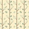 Cute branch with leaves flowers and butterflies seamless pattern background illustration