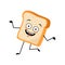 Cute bread character with crazy happy emotion