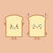 Cute Bread Characters Smiling and Sad