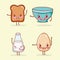 Cute breakfast collection kawaii cartoons