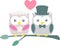 Cute bride and groom owls