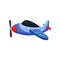 Cute bright blue plane. Aircraft with propeller. Flat vector element for postcard, children book or sticker
