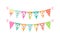 Cute bright and colorful bunting flags for Happy Purim jewish holiday