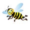 Cute bright funny bee, vector illustration isolate