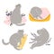 Cute british shorthair cat vector collection 5