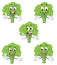 Cute broccoli character set . cartoon vector illustration