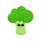 Cute broccoli vegetable in sunglases cartoon kids icon isolated on white background