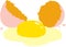 Cute broken yellow egg with pink egg shell