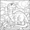 Cute brontosaurus, coloring book