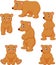 Cute brown bear cartoon collection