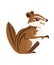 Cute Brown gopher. Cartoon animal design. Flat  illustration isolated on white background. Forest inhabitant. Wild animal