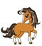 Cute Brown Horse cartoon plastic pose isolated