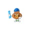 Cute brown pilgrim hat in architect mascot.