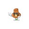 Cute brown pilgrim hat in super cool mascot.