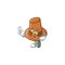 Cute brown pilgrim hat in two finger mascot.