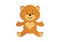 Cute brown teddy bear with heart icon vector