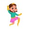 Cute Brunette Girl Playing Superhero Wearing Colorful Costume, Adorable Kid Superhero Character Cartoon Style Vector