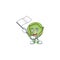 Cute brussels sprouts cartoon character design holding a flag