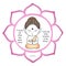 Cute Buddha inside a sacred lotus with inspirational quote.