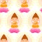 Cute Buddha seamless pattern with Colorful Mandala background