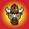 cute buffalo animal cartoon characters on Chinese New Year