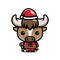 cute buffalo animal cartoon characters wearing costumes to celebrate the Chinese New Year