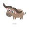 Cute buffalo vector illustration.