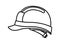 Cute builder helmet isolated icon