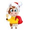 Cute bull cartoon character. Chinese New Year 2021