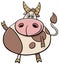 Cute bull farm animal comic character cartoon illustration